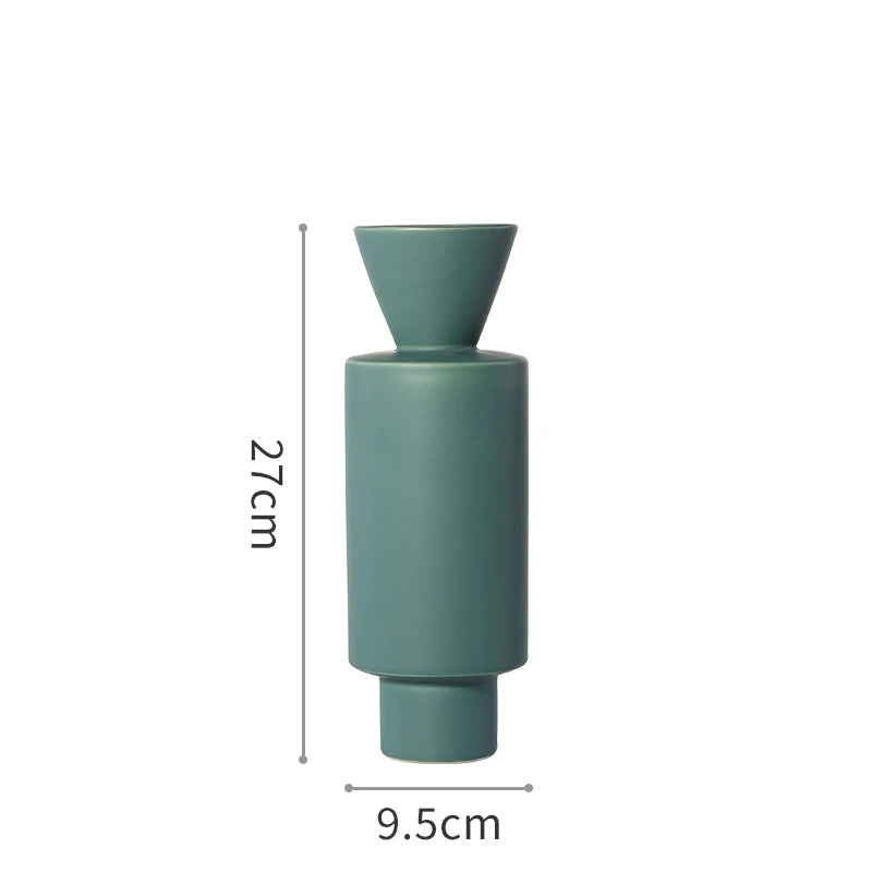 Nordic Morandi ceramic Vase geometric Ornaments Room Decor modern decorative dried flower Vase home decoration Wedding Gifts