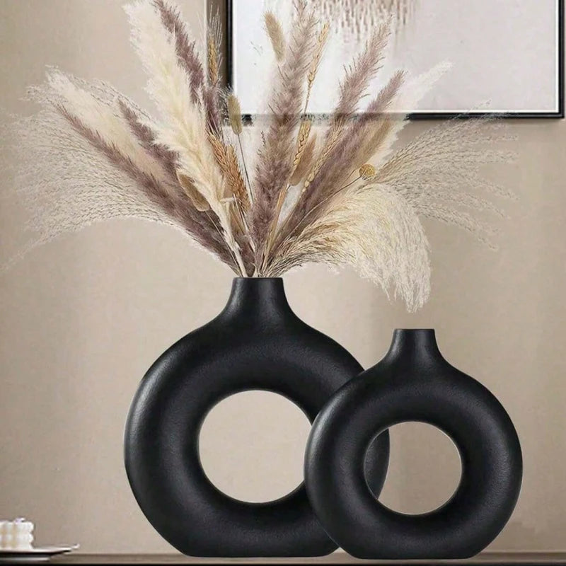 1 piece round vase decoration, imitation ceramic vase, suitable for wedding vase decoration, home living room flower arrangement