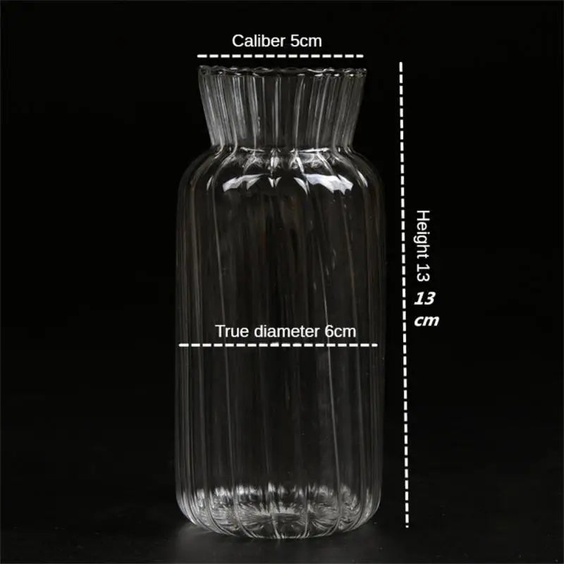 Nordic Glass Vase Home Decoration Accessories Ins Transparent Plant Hydroponic Bottle Living Room Wedding Table Decor Vases