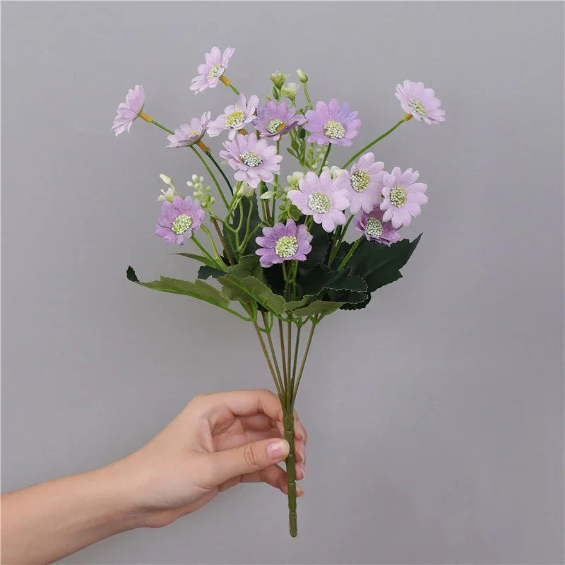 1 Bouquet purple Artificial Flowers Peony Tea Rose Autumn Silk Fake Flowers for DIY Living Room Home Garden Wedding Decoration