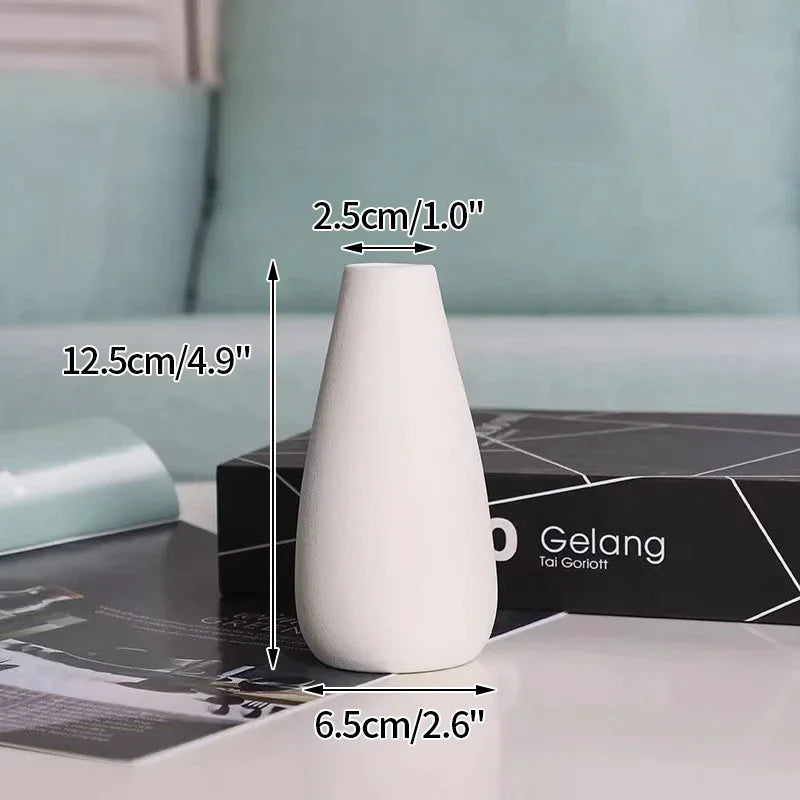 Ceramic Vase White Flower Pot Nordic Decorative Vase Dry Flower Vases for Home Living Room Desktop Decor ваза для цве