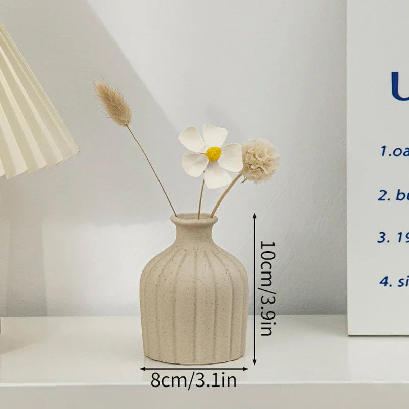 Ceramic Vase White Flower Pot Nordic Decorative Vase Dry Flower Vases for Home Living Room Desktop Decor ваза для цве