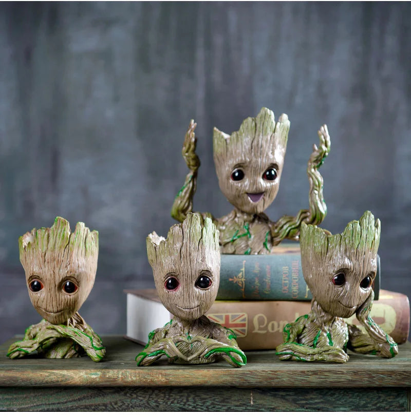 Groot Vases For Flowers Home Decoration Pots Planters Anime Figurines Home Decoration Accessories Office Storage Pen Case
