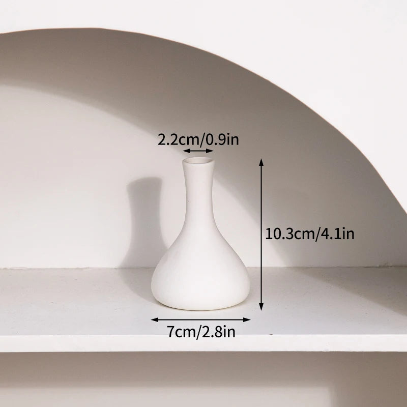 Ceramic Vase White Flower Pot Nordic Decorative Vase Dry Flower Vases for Home Living Room Desktop Decor ваза для цве