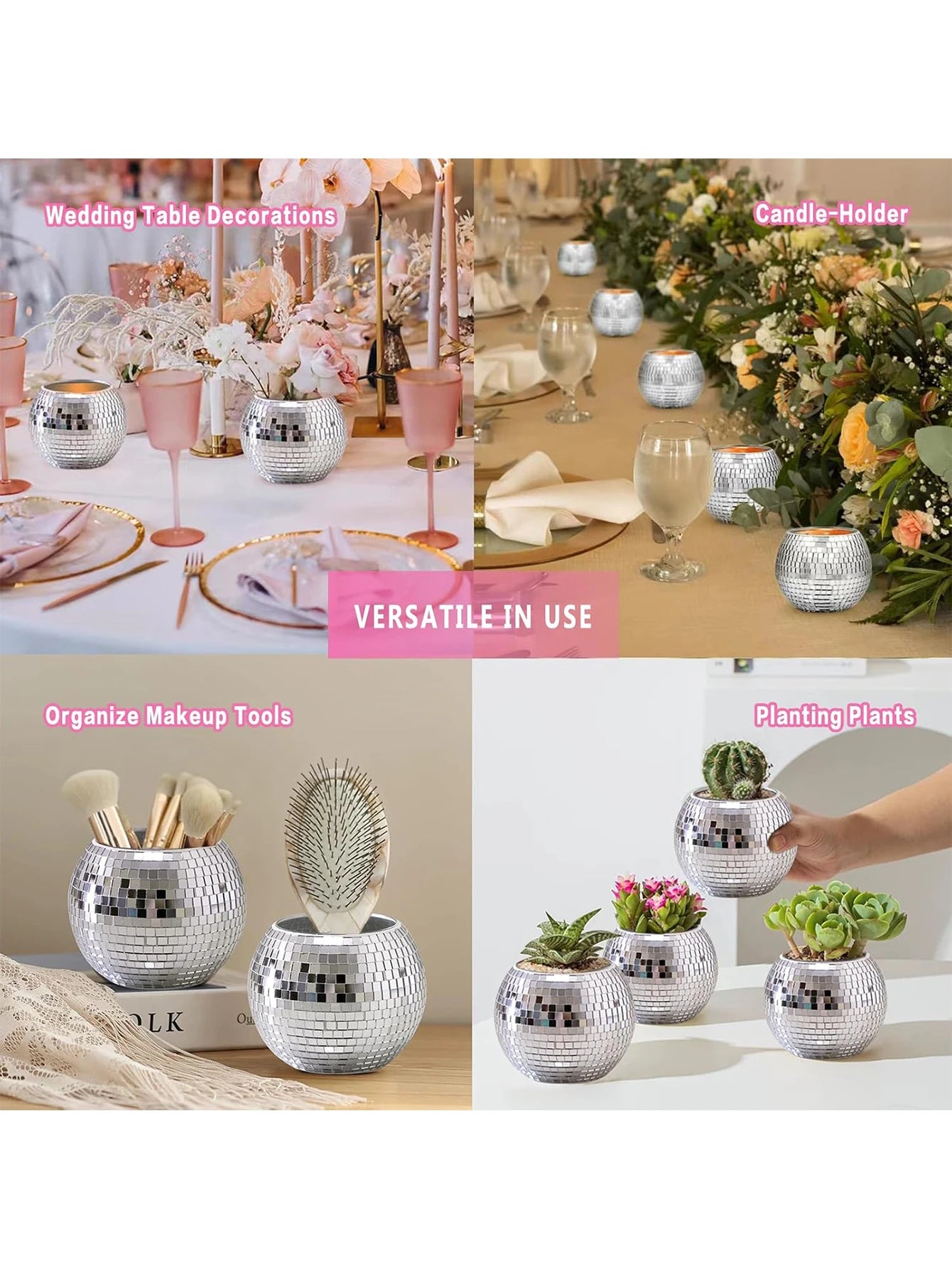 1pc Round Glass Vase Living Room Ornament Shop Atmosphere Decoration Room Pendant Crafts,