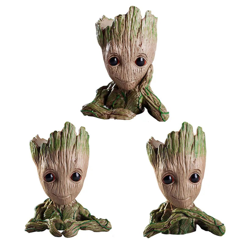 Groot Vases For Flowers Home Decoration Pots Planters Anime Figurines Home Decoration Accessories Office Storage Pen Case