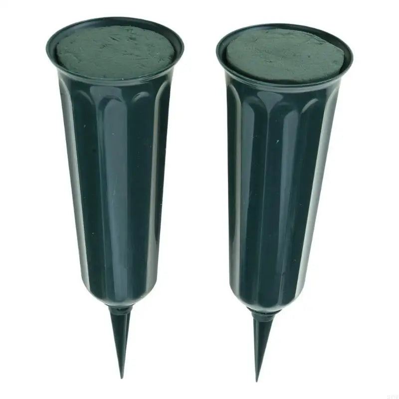 2Pcs Outdoor Cemetery Vases for Flowers with Easy Ground Insertion Grave Vases