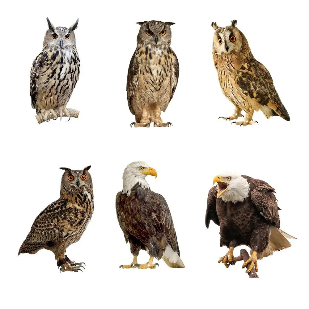 Waterproof Bird Repel Owl Scarecrow Hanging With Bells Fake Bird Scare Device Rectangle Bird Repeller Garden Decoration