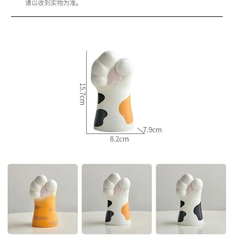 Cute Cat Hand Vase Ornament Ins Dry Flower Simulation Flower Living Room Foyer Decoration Dining Flower Arrangement Ceramicpot