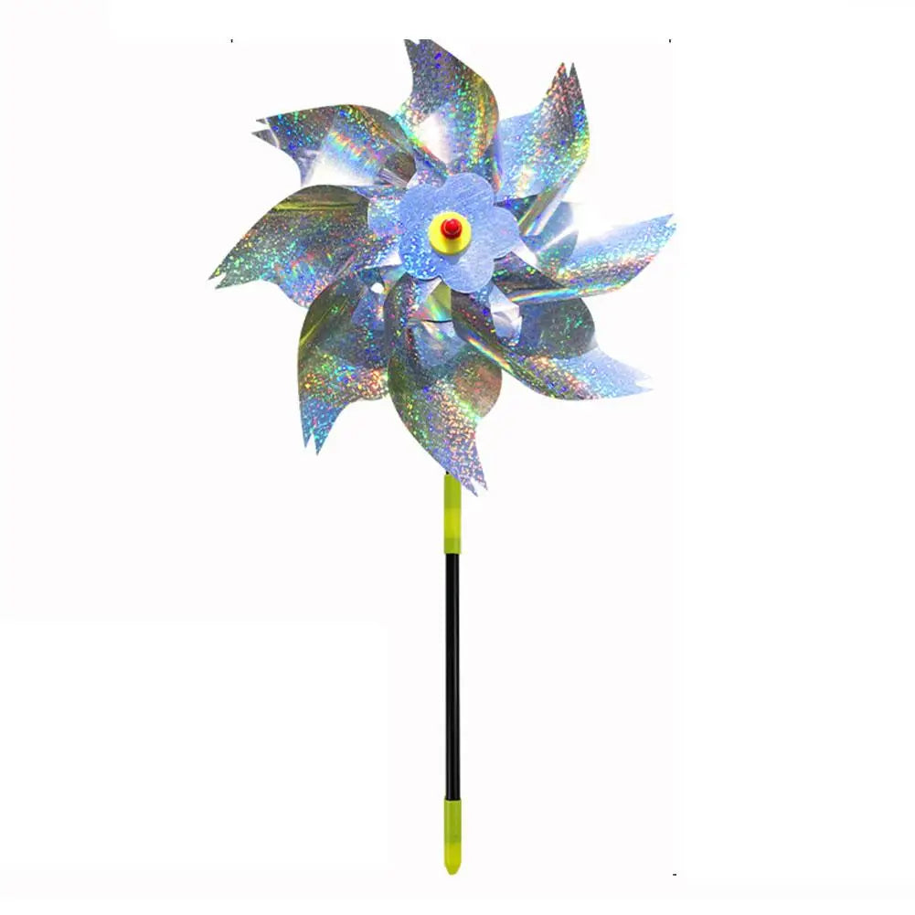 1pc Reflective Birds Repellent Windmills Sparkly Pinwheel With Stake Bird Scare Devices For Spring Garden Decor Supplies