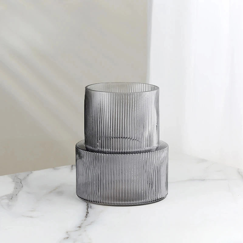 Light luxury, simple and high-end vase, home dining table, office glass vase, hydroponic flower decoration, decorative ornaments