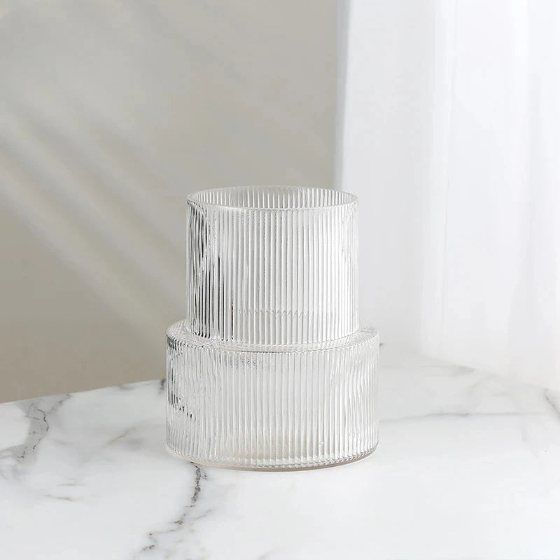 Light luxury, simple and high-end vase, home dining table, office glass vase, hydroponic flower decoration, decorative ornaments
