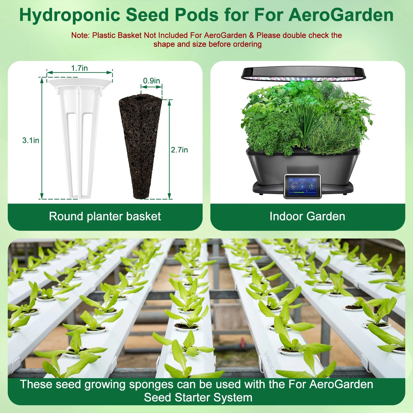 50 Pack Seed Grow Sponges Hydroponics Starter Replacement Root Growth Sponges Gardening Pod Garden Planting Accessories
