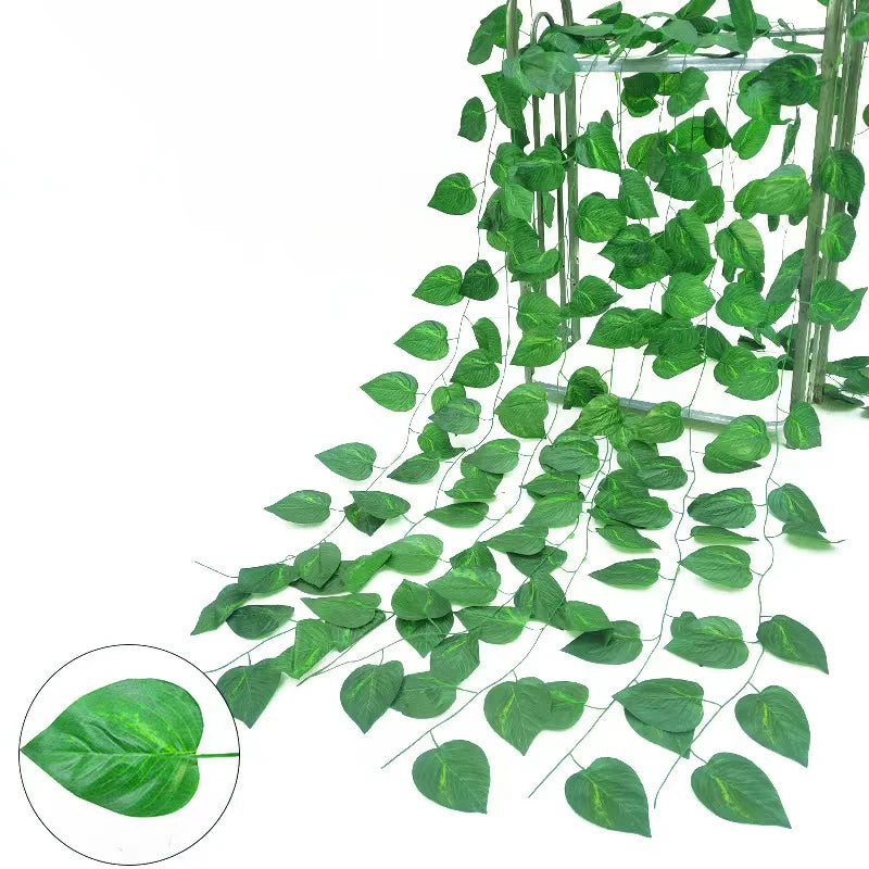 1/2/6Piece Artificial Vine Home Decor Artificial Ivy Leaf Garland Plants Vine Fake Foliage Flowers Creeper Green Ivy Wreath