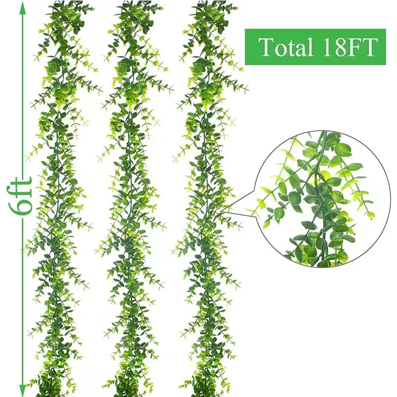 1/2/6Piece Artificial Vine Home Decor Artificial Ivy Leaf Garland Plants Vine Fake Foliage Flowers Creeper Green Ivy Wreath