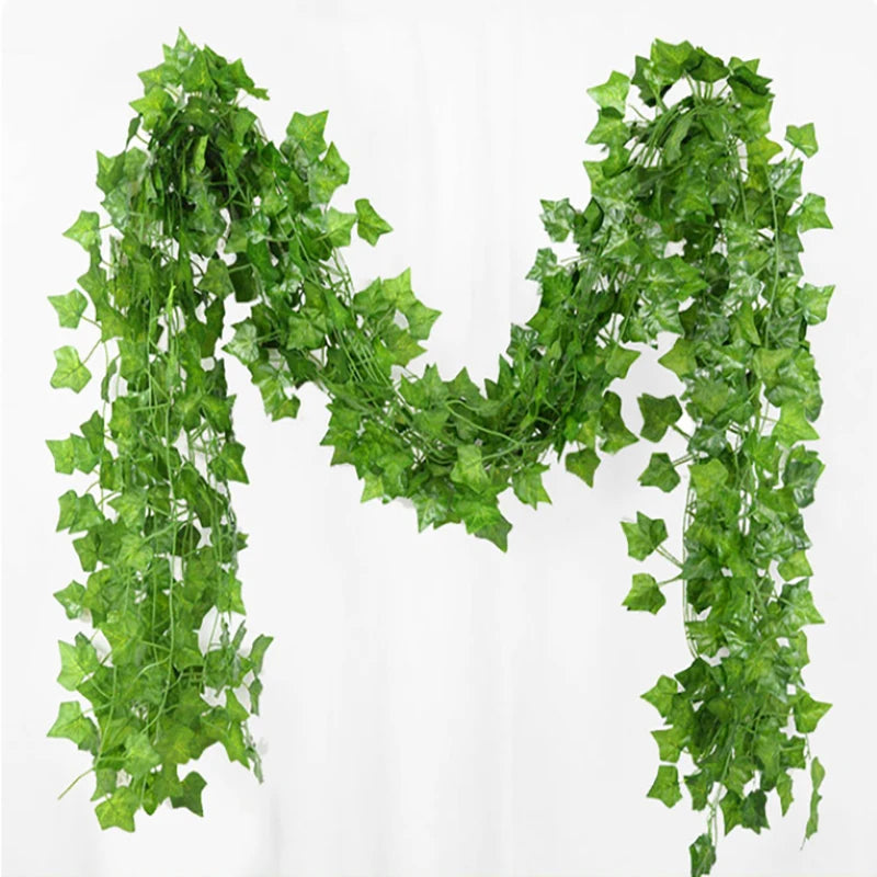 1/2/6Piece Artificial Vine Home Decor Artificial Ivy Leaf Garland Plants Vine Fake Foliage Flowers Creeper Green Ivy Wreath
