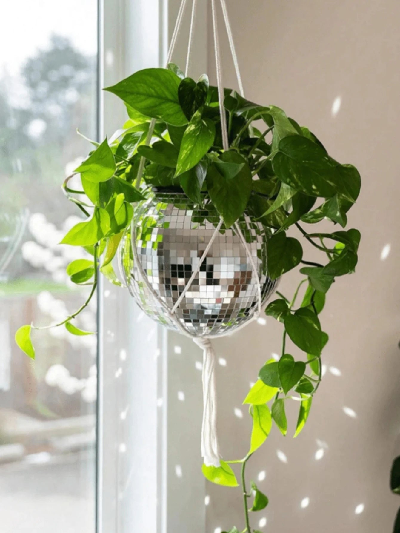 1pc Round Glass Vase Living Room Ornament Shop Atmosphere Decoration Room Pendant Crafts,