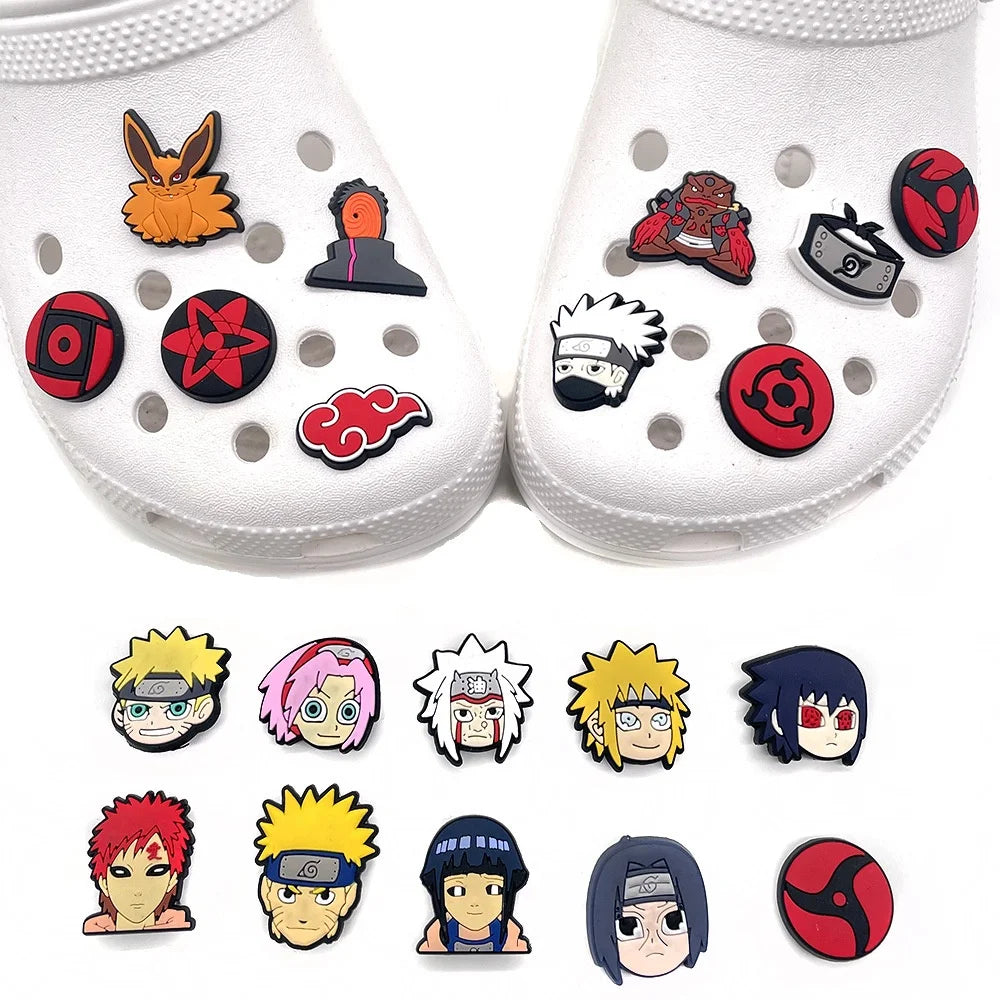 Naruto series PVC charming shoes accessories garden shoes clogs sandals DIY decoration birthday party gifts