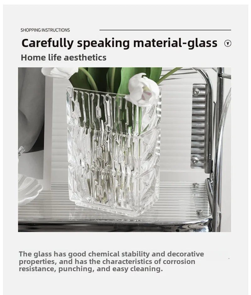 Livetai Modern Minimalist Glass Vase Scandinavian Living Room Transparent Flower Holder Hydroponic Water Home Decor
