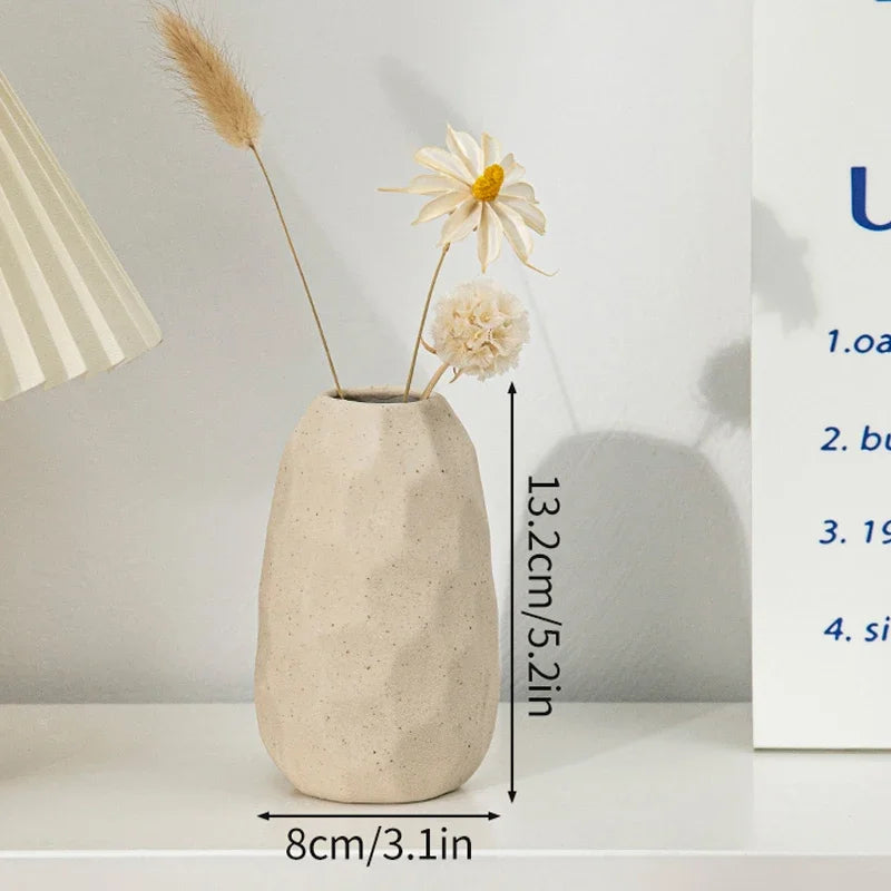 Ceramic Vase White Flower Pot Nordic Decorative Vase Dry Flower Vases for Home Living Room Desktop Decor ваза для цве