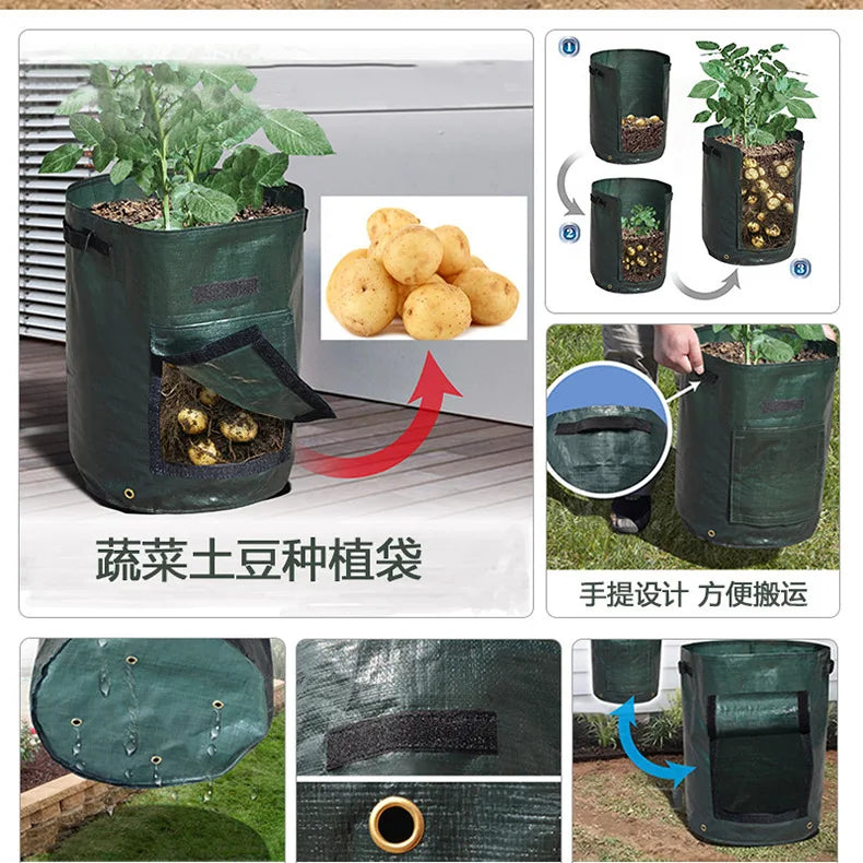 12 Gallons DIY Potato Planter Planting Container Bag Vegetable Gardening Jardineria Thicken Garden Pot Planting Grow Bag