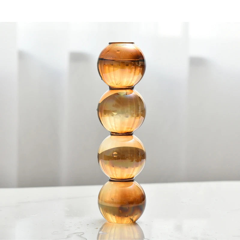 Retro Glass Vase Plant Hydroponic Terrarium Desktop Vase Glass Crafts DIY Aromatherapy Bottle Flower Arrangement Decoration