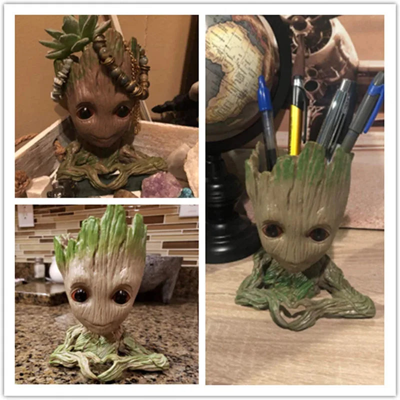 Modern Groot Flower Vase Cartoon Art Vases Flower Arrangement Home Living Room Decoration Simulation Plants Flower Pots Crafts
