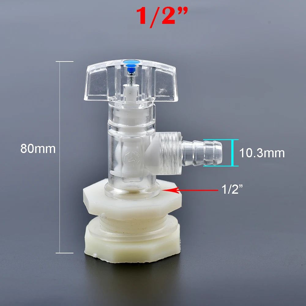 1pc 1/2 3/4" Plastic Male Thread Water Faucet Fish Tank Tap Adapter Assembly Drainage Faucet Aquarium Valve Garden Accessories