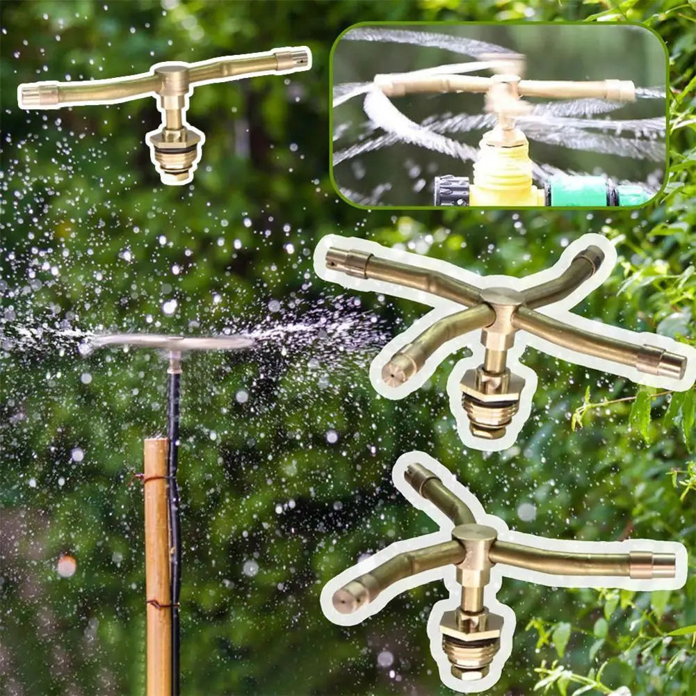 2/3/4 Arm Automatic Rotary Sprayer 360 Degree Rotation Brass Lawn Irrigation Sprinkler Heads Garden Accessories Watering Nozzle