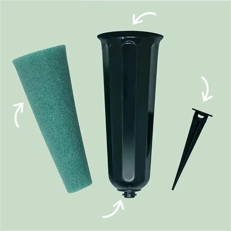 2Pcs Outdoor Cemetery Vases for Flowers with Easy Ground Insertion Grave Vases