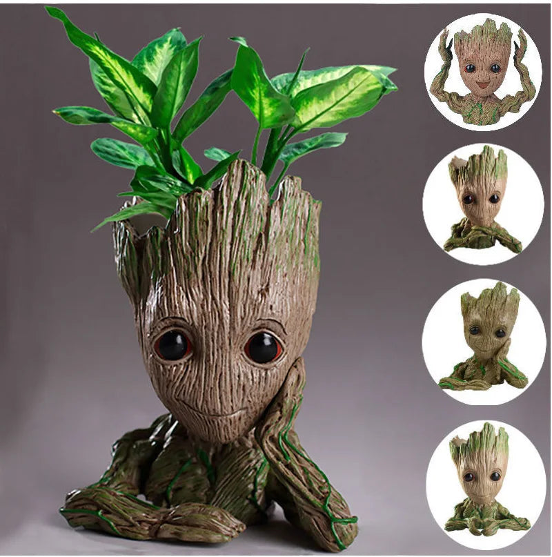 Groot Vases For Flowers Home Decoration Pots Planters Anime Figurines Home Decoration Accessories Office Storage Pen Case