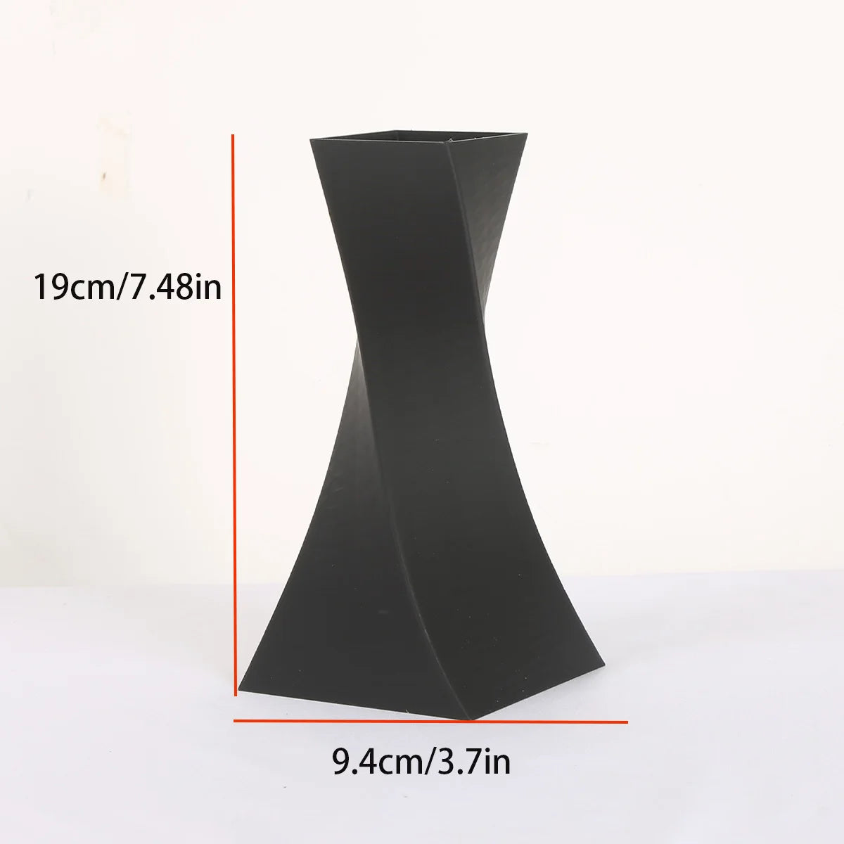1 PC 3D printed decorative vase, black geometric minimalist vase ornament, dried flower vase, innovative art decoration