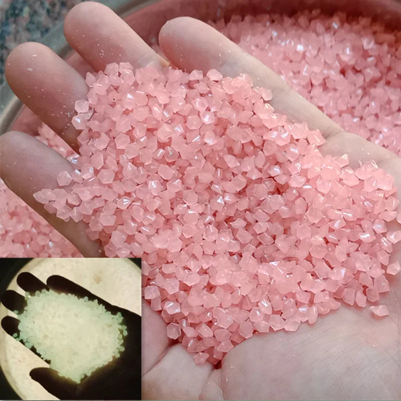 1000pcs Luminous Sand Glow In Dark Pebbles Stone Home Garden Outdoor Path Lawn Decoration Fish Tank Aquarium Decor 3-5mm