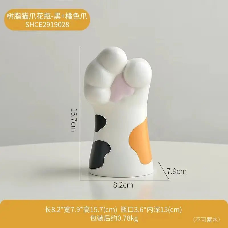 Cute Cat Hand Vase Ornament Ins Dry Flower Simulation Flower Living Room Foyer Decoration Dining Flower Arrangement Ceramicpot