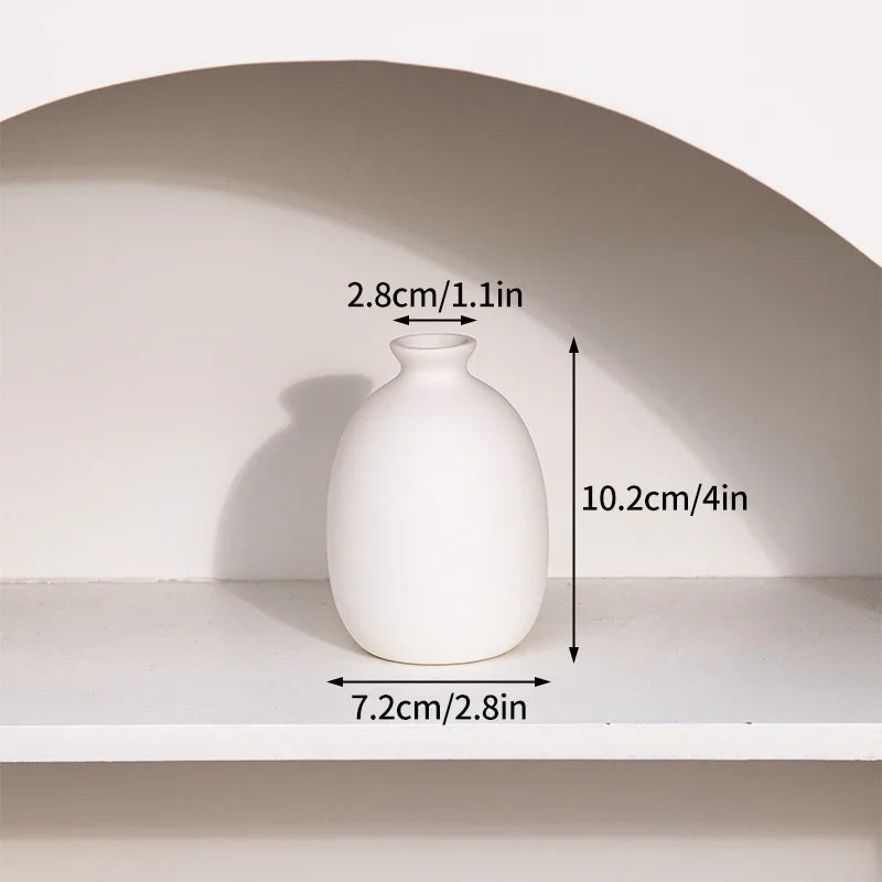 Ceramic Vase White Flower Pot Nordic Decorative Vase Dry Flower Vases for Home Living Room Desktop Decor ваза для цве