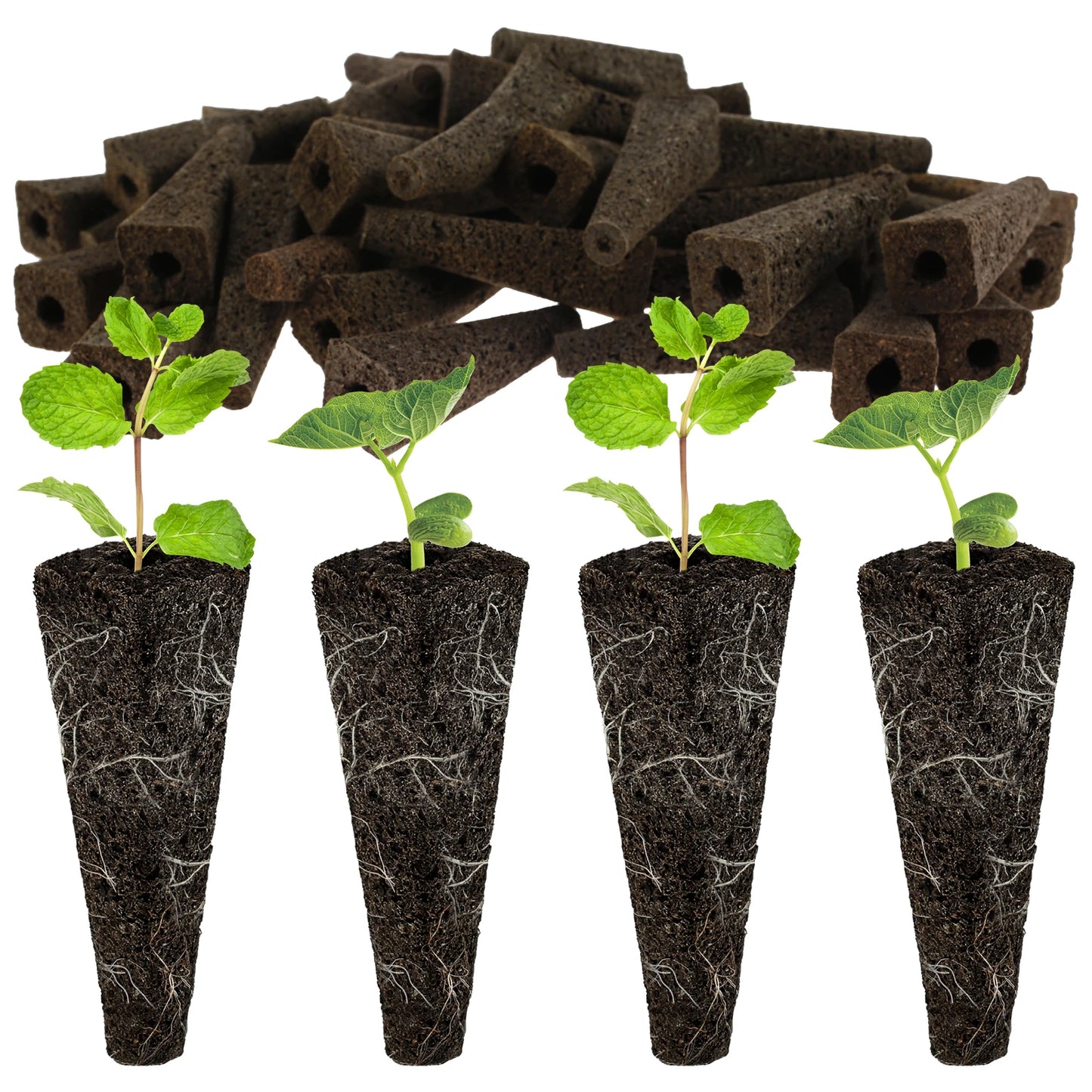 50 Pack Seed Grow Sponges Hydroponics Starter Replacement Root Growth Sponges Gardening Pod Garden Planting Accessories
