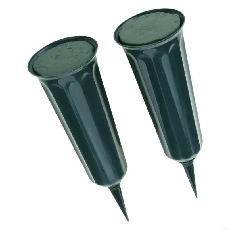 2Pcs Outdoor Cemetery Vases for Flowers with Easy Ground Insertion Grave Vases