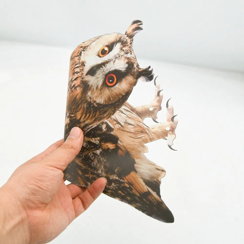 Waterproof Bird Repel Owl Scarecrow Hanging With Bells Fake Bird Scare Device Rectangle Bird Repeller Garden Decoration