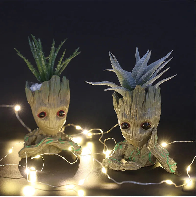 Groot Vases For Flowers Home Decoration Pots Planters Anime Figurines Home Decoration Accessories Office Storage Pen Case