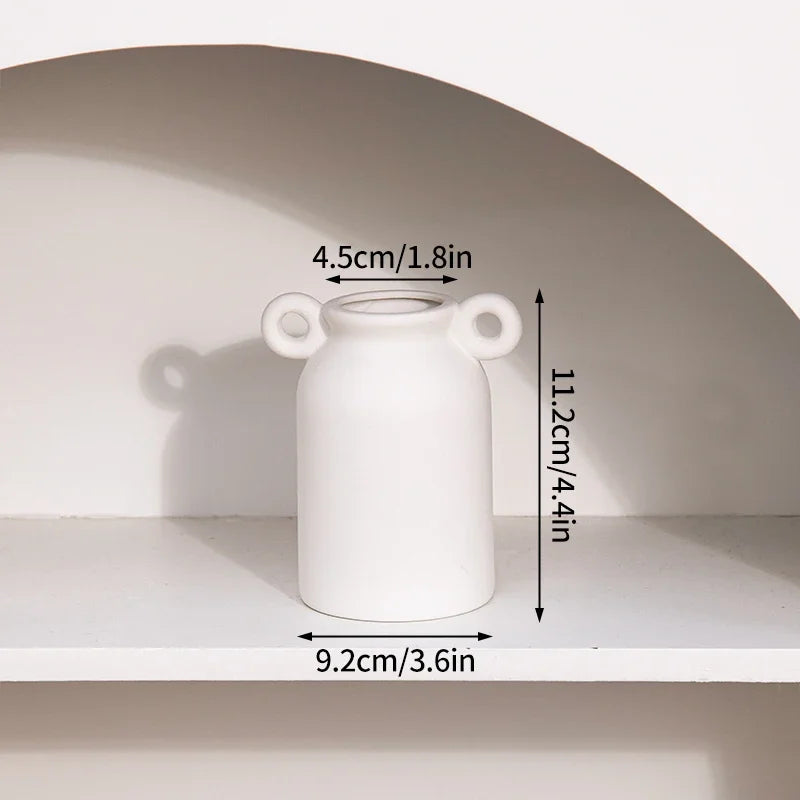 Ceramic Vase White Flower Pot Nordic Decorative Vase Dry Flower Vases for Home Living Room Desktop Decor ваза для цве