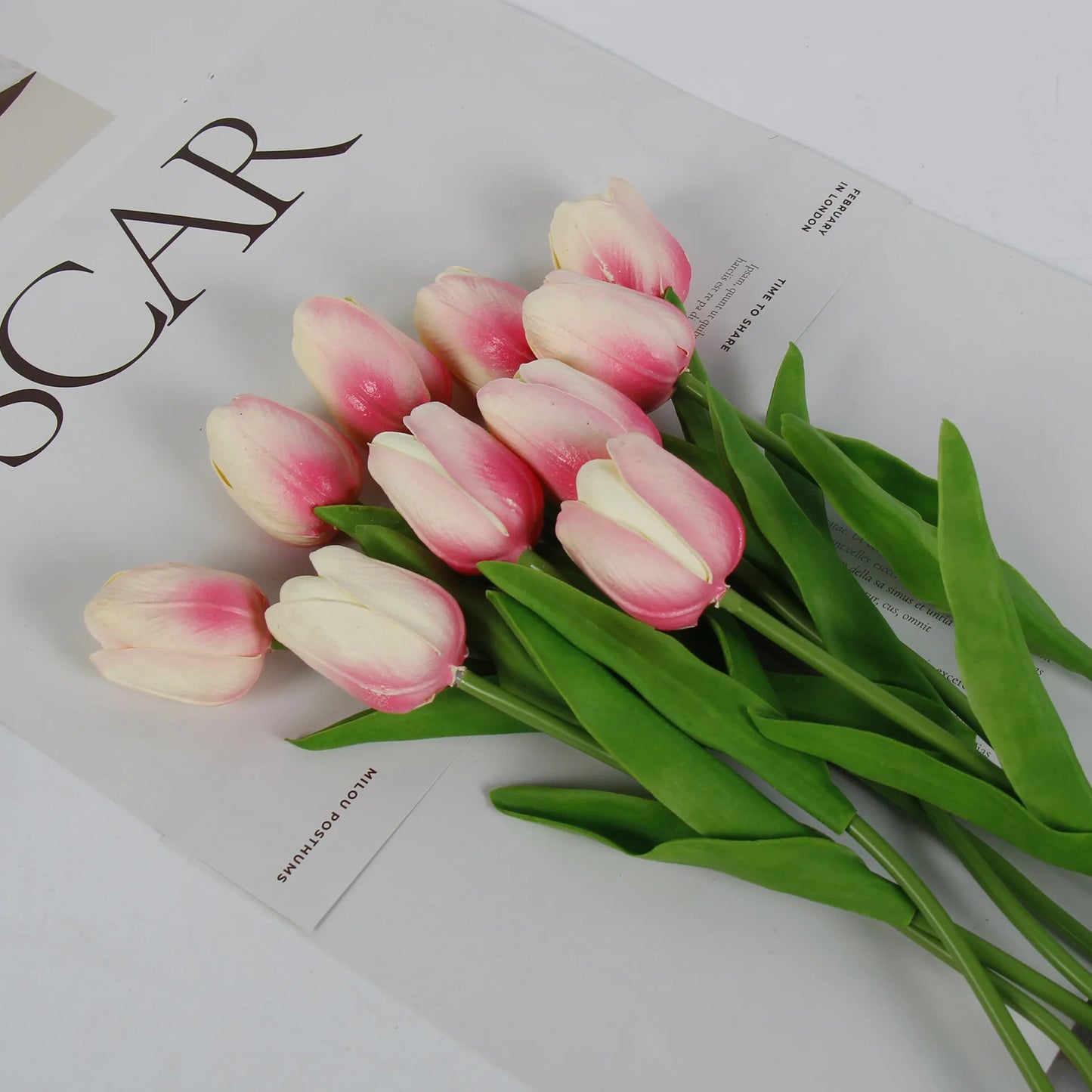 1/3/5/10pcs Tulips Artificial Flowers White Fake Tulips Bouquet Silicone Tulip Flower Home Decor Valentines Gift Wedding Bouquet