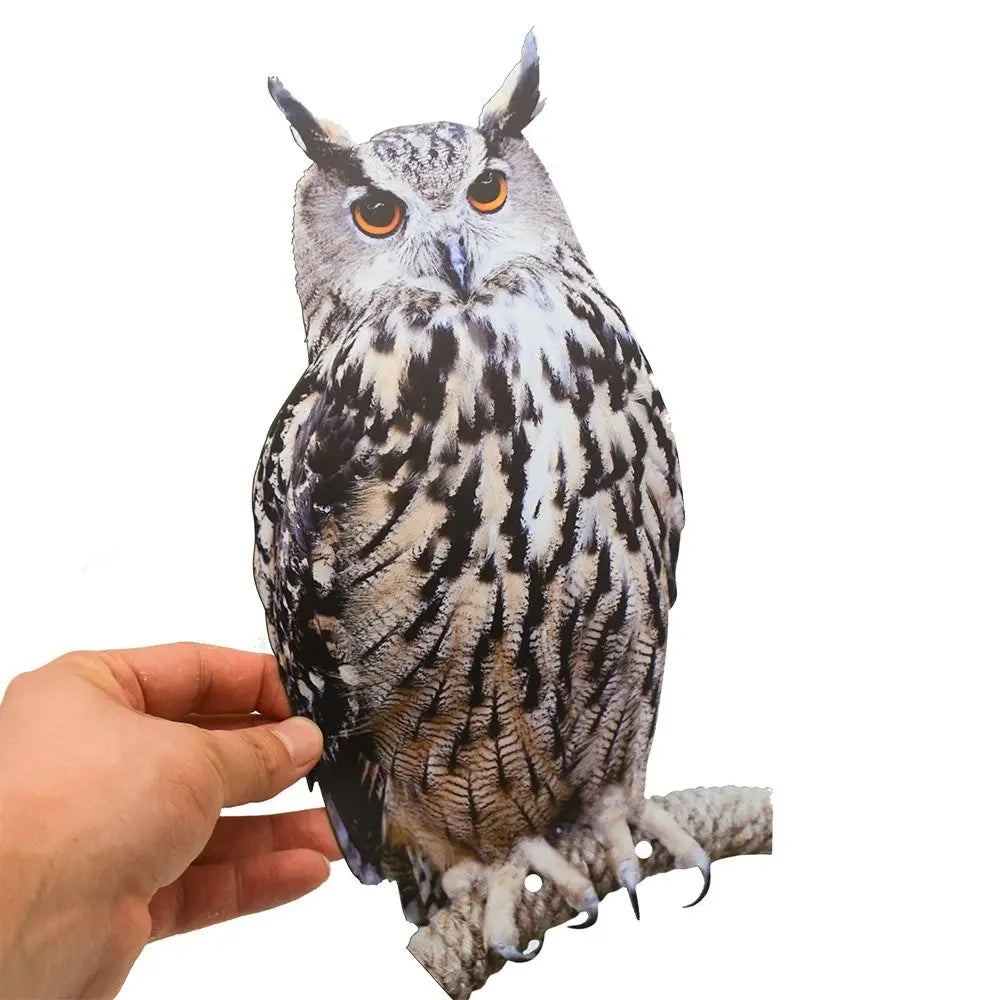 Waterproof Bird Repel Owl Scarecrow Hanging With Bells Fake Bird Scare Device Rectangle Bird Repeller Garden Decoration
