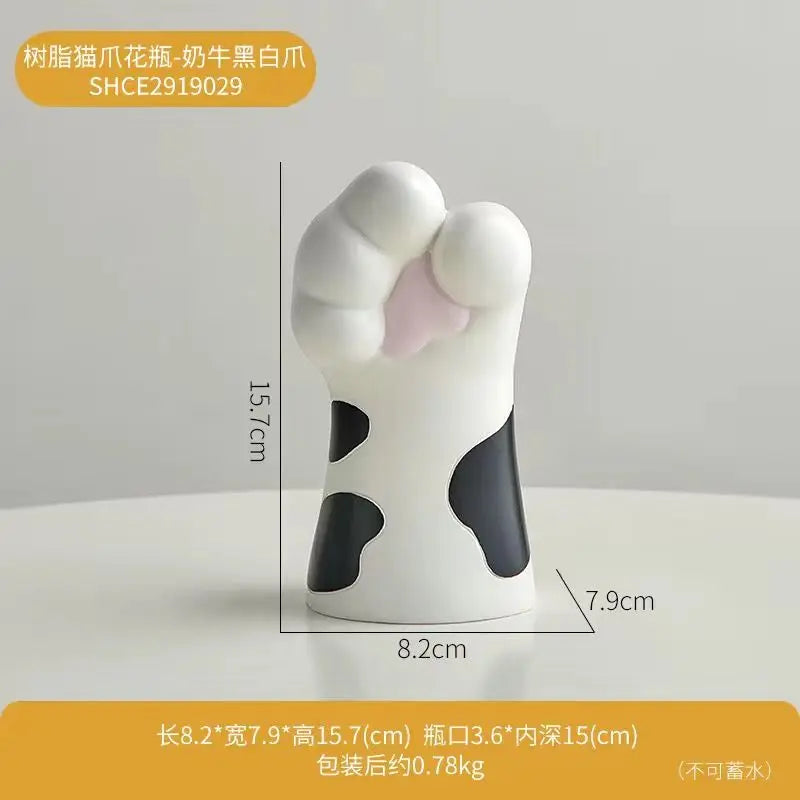 Cute Cat Hand Vase Ornament Ins Dry Flower Simulation Flower Living Room Foyer Decoration Dining Flower Arrangement Ceramicpot