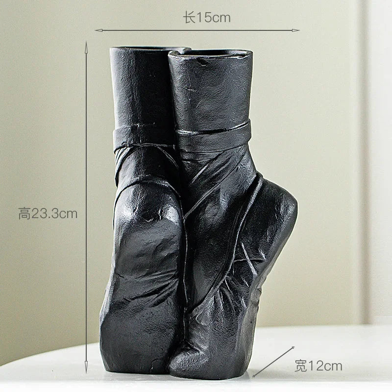 Ballet Shoes Vase Ceramic Dried Flower Vases Desktop Decoration Flower Arrangement Art Home Decor Accessories Daughter's Gift