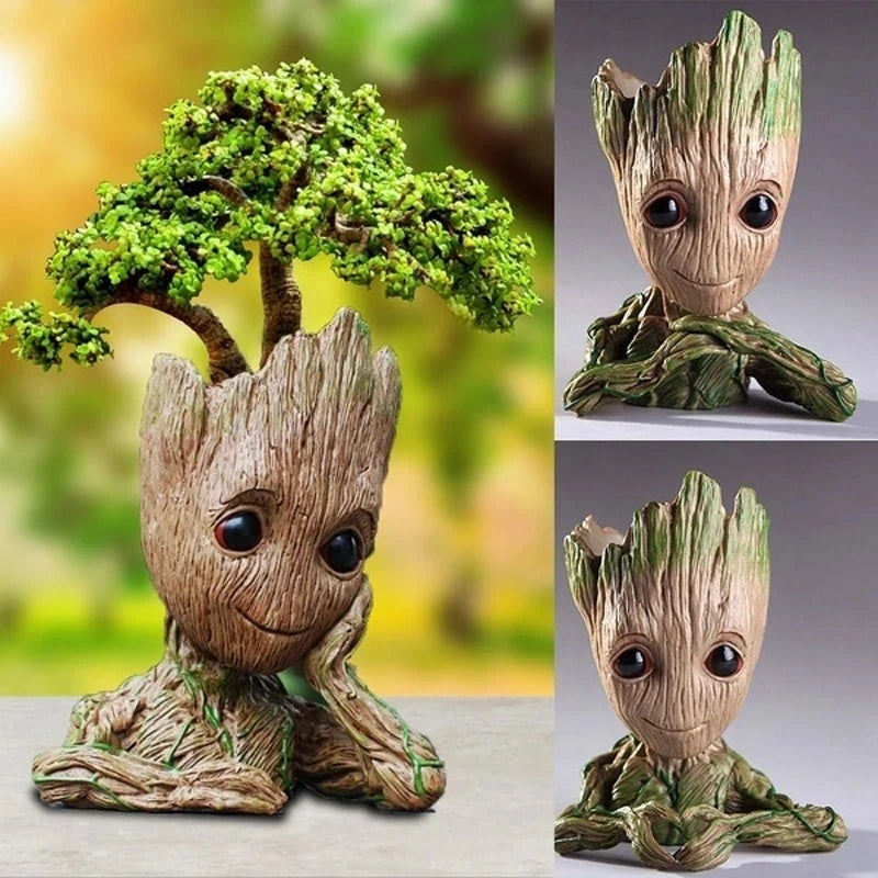 Modern Groot Flower Vase Cartoon Art Vases Flower Arrangement Home Living Room Decoration Simulation Plants Flower Pots Crafts