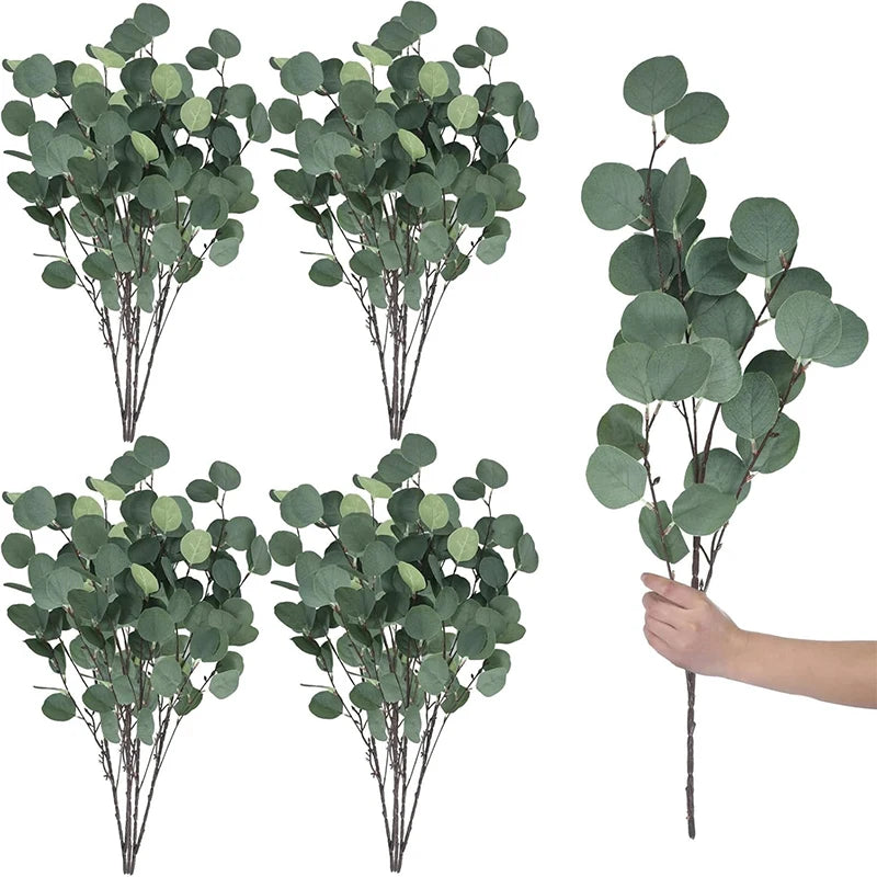 1/3Pcs Eucalyptus Artificial Plant Bouquet Green 78cm Fake Plant Stem for Home Garden Wedding Table Party Decoration Fake Plant