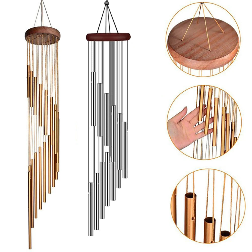 Handcrafted Aluminum Wind Chimes Beautiful For Outside Gold/silver Bells Home Patio Garden Wedding Party Memorial Decor Gifts