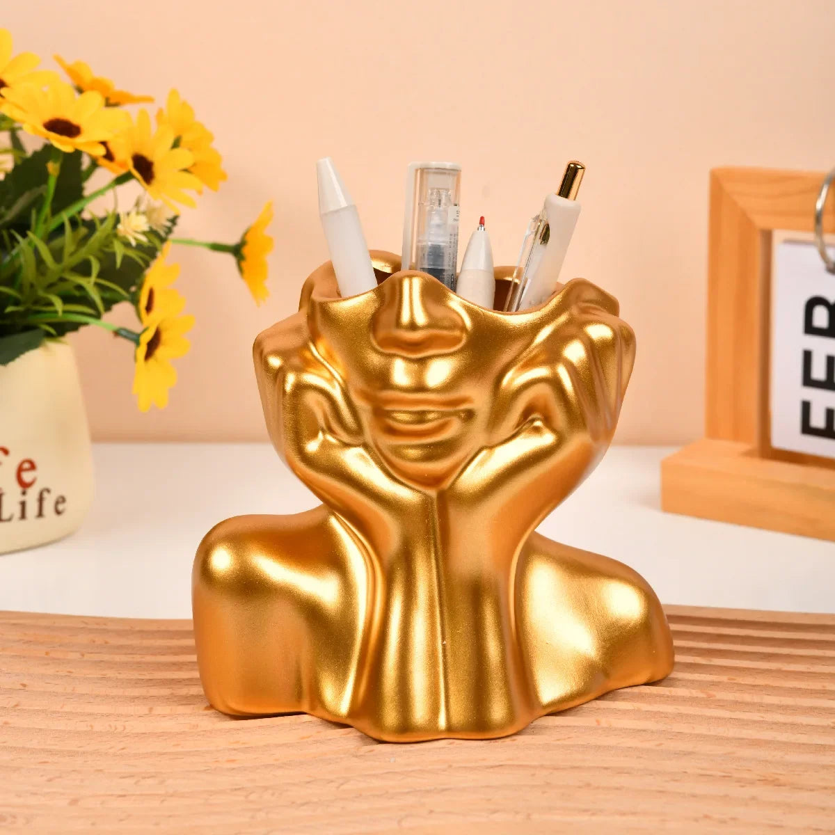 Home Resin Vase Gold White Black Human Body Shaping Art Flower Planter Personalized And Creative Decoration Handicrafts Ornament