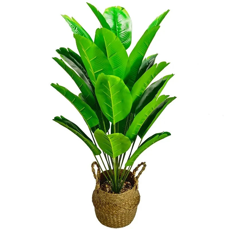 1 pcs Artificial Banana Tree Fake Palm Leaf Monstera Leaf Large Tropical Palm Tree Realistic Green Plant for Home Decoration