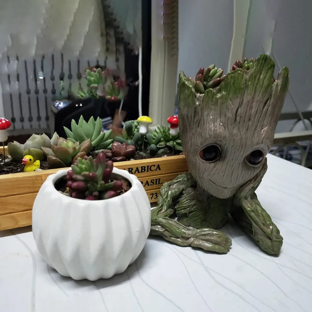 Groot Vases For Flowers Home Decoration Pots Planters Anime Figurines Home Decoration Accessories Office Storage Pen Case